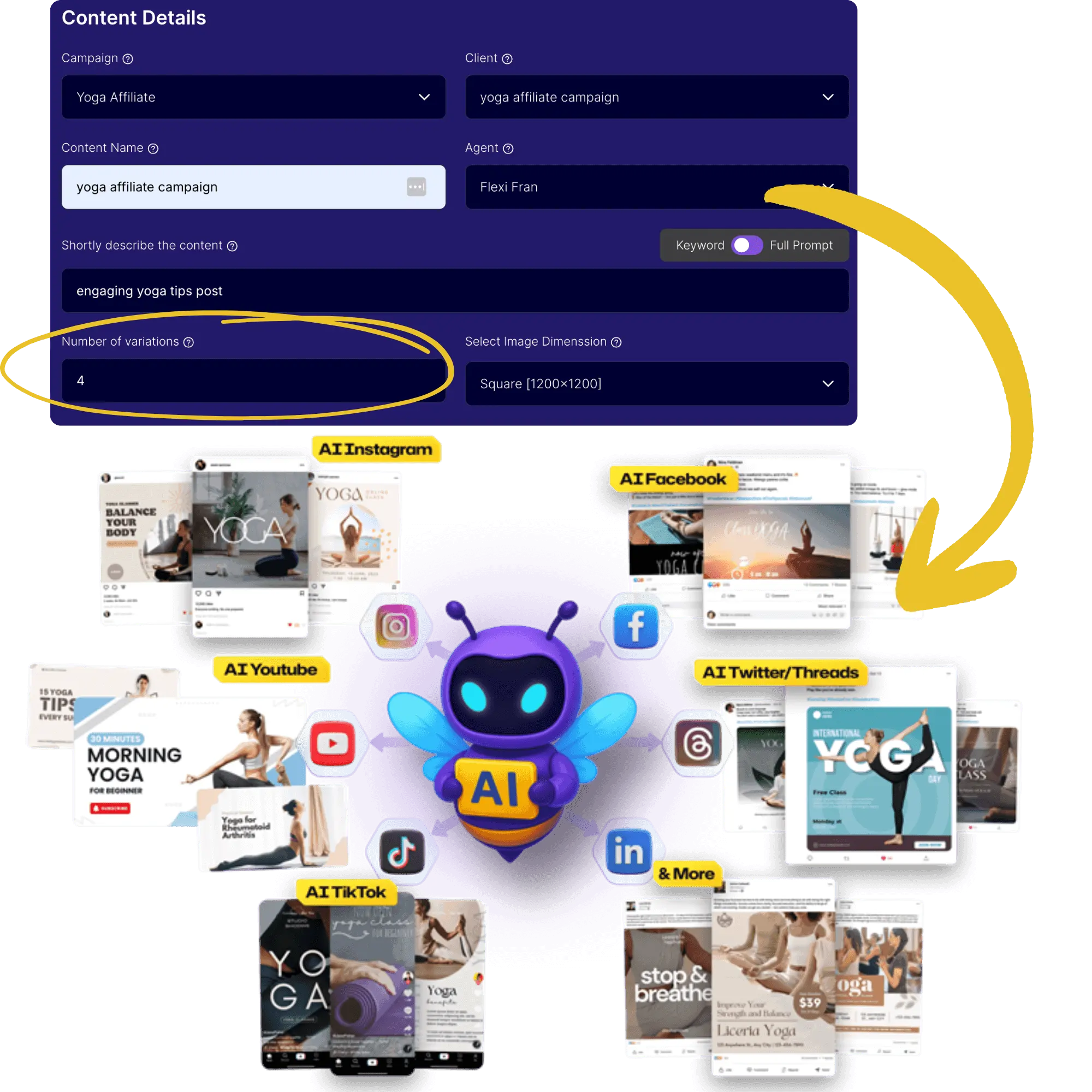 Editing an AI-generated video in the Buzz Agents AI cloud-based editor to add custom subtitles, emojis, and brand overlays